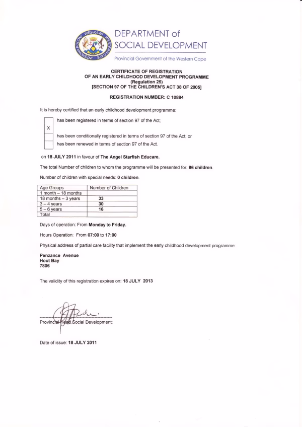 ECD Registration Certificate 2011